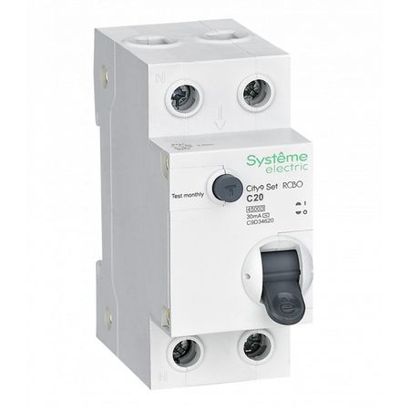 выключатель дифференциального тока SE CITY9 (АВДТ) 1P+N 20А 30мА тип АС С 4,5кА