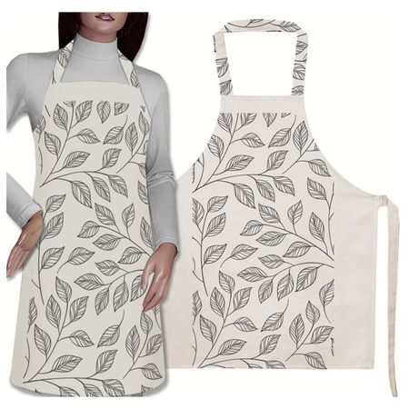 фартук Листики 60х70см серый, арт.050-Листики фартук листики 60х70см серый арт 050 листики