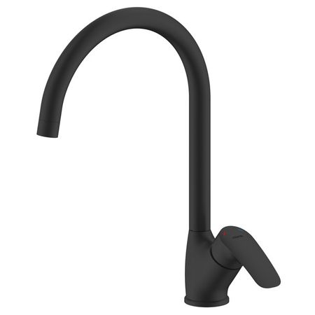 смеситель для кухни MILARDO Rora черный матовый пилар опора для стола п образная 60х30 595xh820 10 мм матовый ral 9006 муар п60x30 595x820 crm