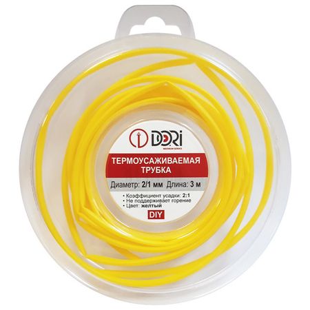 термоусаживаемая трубка DORI ТУТ d 2/1 ролл 3м желтая термоусаживаемая трубка dori тут d 6 3 ролл 3м зелёная