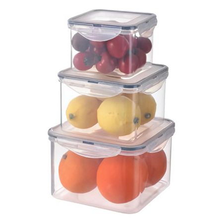 набор контейнеров TODELIA 3шт 2,2л, 1,25л, 0,65л квадратный пластик прозрачные крышки для контейнеров 10 шт