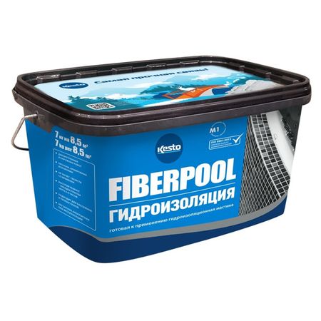 гидроизоляция KESTO Fiberpool полимерная 7кг, арт.81086 гидроизоляция плитонит waterproof standard полимерная 8 кг арт н009296