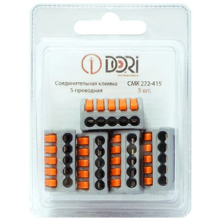 клемма соединительная DORI 5х4кв.мм 5шт серый клемма соединительная dori 5х4кв мм 6шт прозрачный