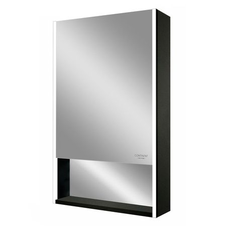 шкаф зеркальный MILTON 60х80 левый черный hegehe светодиодные стержни для подсветки шкафов 12в