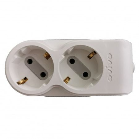 колодка розеточная OVIVO 2 гнезда с заземлением колодка 2 гнезда эра с зазeмлением белая