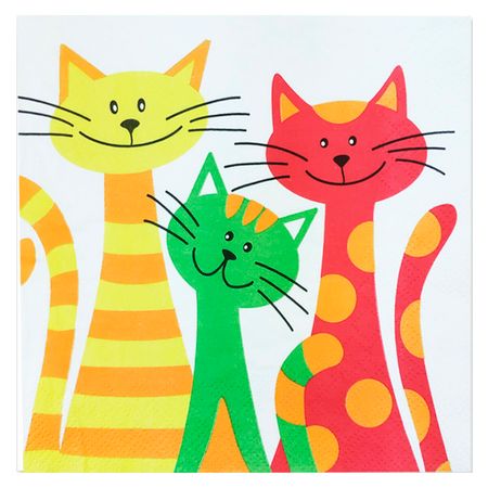 салфетки BOQUET Декоративные коты 3-слойные 33х33см 20шт декоративные наклейки для альбома tiamech