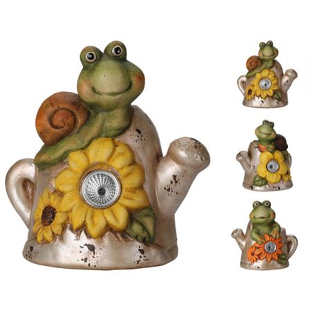 фигура садовая Лягушка 140х105х145мм на солнечной батарее отпугиватель птиц на солнечной батарее 3 шт