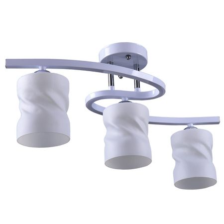 люстра потолочная РОССВЕТ Волна E27 3х60Вт металл белый