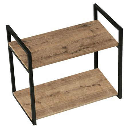 полка модульная Бастет 2 держателя 600х340х500мм Дуб Веллингтон табак/муар черный