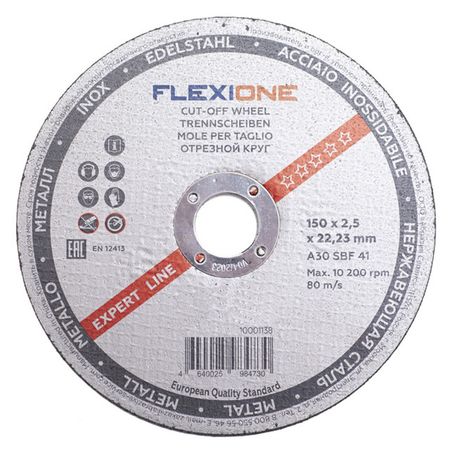 круг отрезной по металлу FLEXIONE EXPERT 150х2,5х22,23мм круг зачистной flexione expert по металлу 150х6х22 23мм тип 27