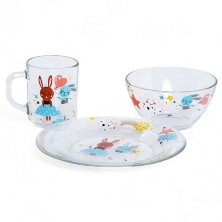 набор посуды OSZ Балерины 3 предмета стекло фигурок балерины из полимера tsxjy