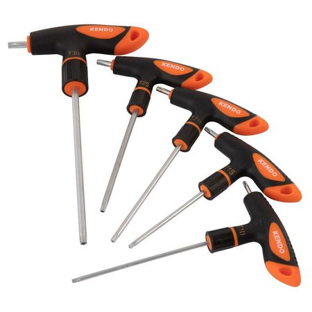 набор ключей Torx KENDO 5предметов с Т-образной рукояткой пластиковые винты m4m5m6 с рукояткой из бакелита