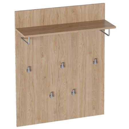 вешалка настенная Калгари 5 крючков 800x240x1000мм дуб натуральный светлый/белый матовый натуральный кристалл кварц белый кластер