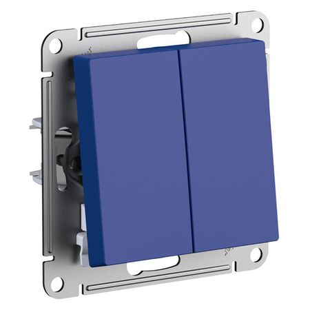выключатель 2-клавишный SCHNEIDER ELECTRIC Atlas Design аквамарин переключатель 1 клавишный schneider electric atlas design 10а с и