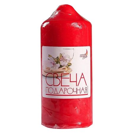 свеча-столбик 5х15см 14ч/г красная без аромата свеча столбик 5х15см 14ч г кремовая без аромата