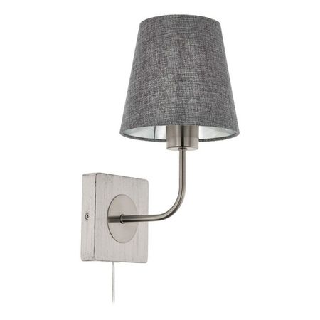 бра EGLO Паусиа 1х40Вт E27 дерево сталь текстиль люстра потолочная eglo maserlo 3х60 е27 металл кремово текстиль капучино