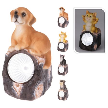 фигура садовая-светильник KOOPMAN Собака/Кошка 11см солнечная батарея полистоун 3d наклейки на унитаз пвх кошка собака