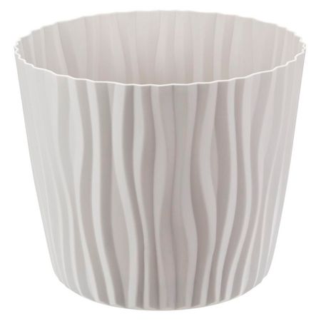 кашпо Волна 4л d200мм кремовый пластик с вкладышем