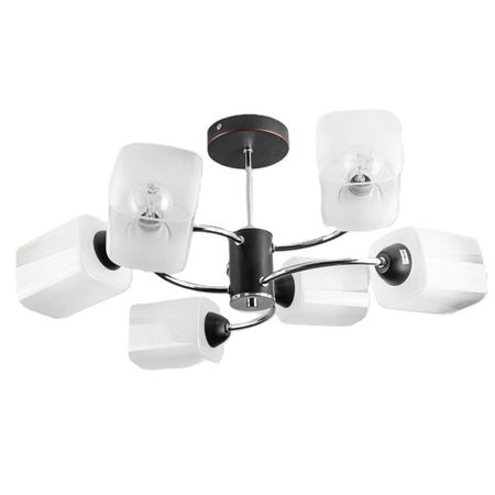 люстра потолочная CAIMAN Butterfly 6х60Вт Е27 металл стекло венге-хром