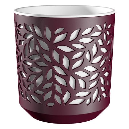 кашпо Leaves 2,5л пластик  бордо/белый камень точильный apollo zorro 17см зеленый карборунд пластик