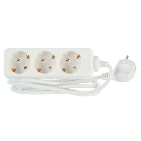 удлинитель NAVIGATOR 5м 3-местный с/з IP20 16А белый удлинитель 3м 3 местный б з 2х0 75мм кв