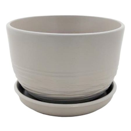 горшок керамический с поддоном Спираль  1,65л цвет телегрей
