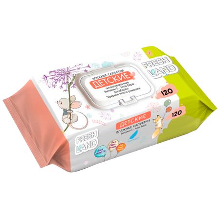салфетки влажные FRESHLAND Витамин Е и Алоэ Вера  120шт детские фемо клим парафарм таблетки 505мг 120шт