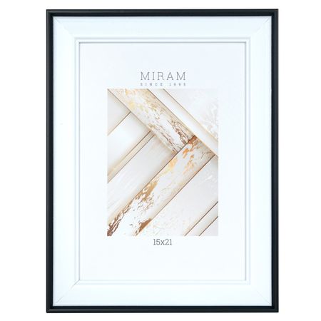 фоторамка МИРАМ 150х210мм черно-белая пластик подставка для украшений samonica черно белая