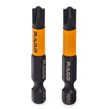биты RAGE by VIRA S2 PZ/FL2 50мм магнитные 2шт отверток vibratite 5 10 шт магнитные биты титановое покрытие ph2