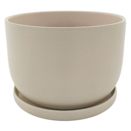 горшок керамический с поддоном 2,43л  d18,5см жемчужно-белый горшок керамический с поддоном орион 0 8л d12см h10 5см цилиндр белый