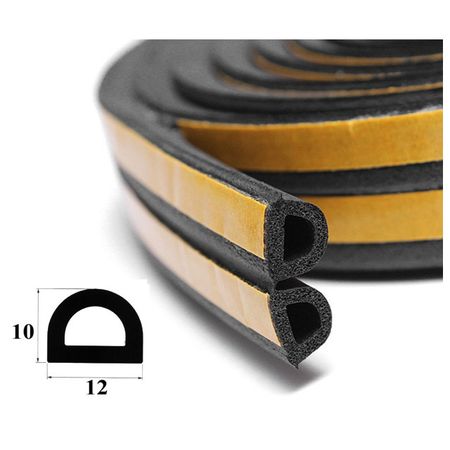 уплотнитель для окон и дверей D-профиль 6000х12х10мм черный EPDM резиновые уплотнительные кольца epdm черные толщина 2 мм