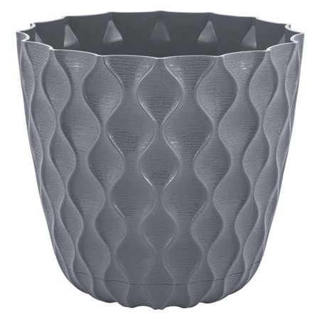 горшок для цветов InGreen Wave с дренажной сеткой и съемным поддоном 0,65л d115мм вулканический серы горшок для ов ingreen wave с дренажной сеткой и съемным поддоном 2 5л d175мм вулканический серый