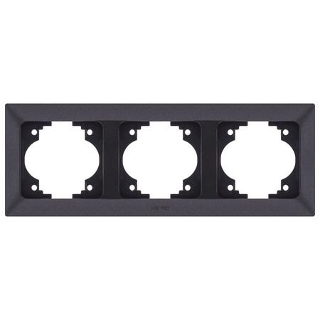 рамка 3 поста NE-AD Aras горизонтальная металлик черный