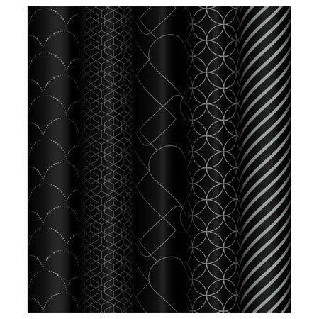 бумага упаковочная MESHU Паттерн Черный 70х100см в асс-те