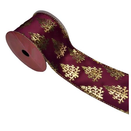 лента п\э MAXIJOY 6см 2,7м красный снежинка шар maxijoy белые бусы 80мм стекло красный