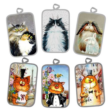 прихватка кухонная Кот 14х22см в ассортименте (разные рисунки), арт.СМ-П-Кот