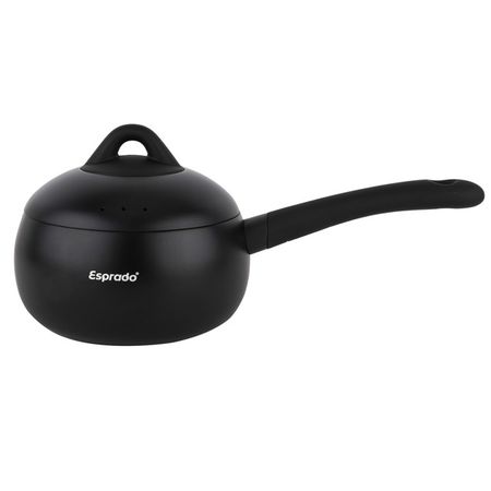 ковш ESPRADO Bola 2л 16см антипр.покр. алюминий с крышкой индукция черный ковш walmer stonehenge 1 3л 16см алюминий стекл крышка индукция