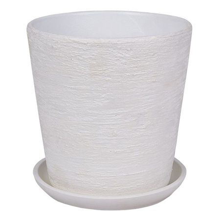 горшок керамический с поддоном Лофт 5,6л d22см h22,5см конус белый