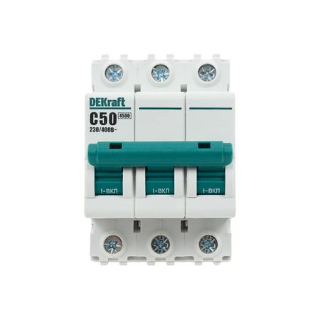 выключатель автоматический DEKRAFT 50А 3P С 4,5кА автоматический резервный переключатель earuelectric 3 фазы 4 фазы 125а 380в