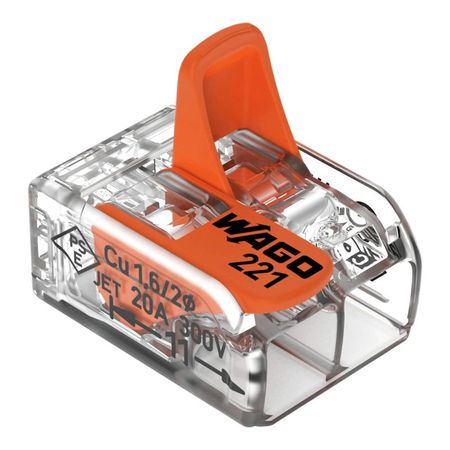 клемма соединительная WAGO 2-х проводная 221-412 3шт клемма соединительная wago 5 ти проводная 221 415 3шт