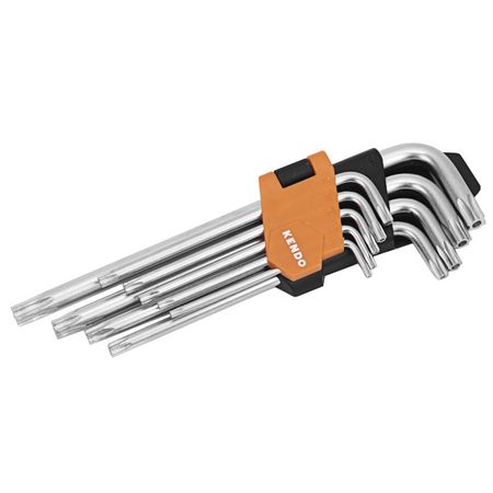 набор ключей Torx KENDO 9предметов удлиненная рукоятка отвертка kendo torx 4 0х100мм t10