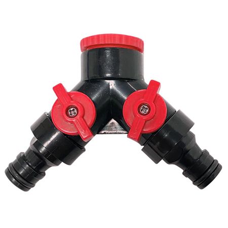 распределитель MAXITERRA 2х-канальный с адаптерами пластик коннектор maxiterra 3 4 с аквастопом пластик