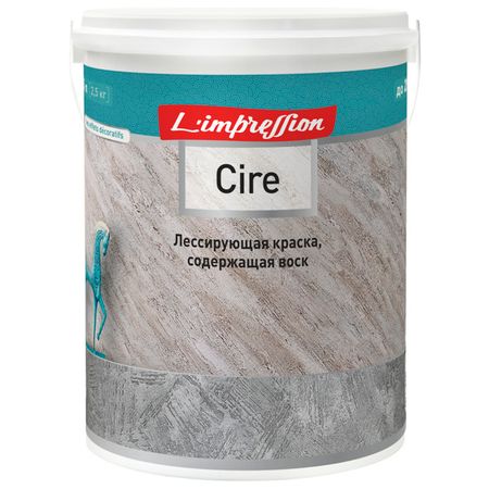 краска лессирирующая для декоративных покрытий LIMPRESSION Cire матовая 2,5л, арт.150-420 грунтовка пигментированная для декоративных покрытий limpression sous couche 4 5л арт 150 478