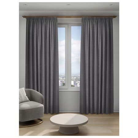 штора портьерная на шт.ленте DECOFEST Софи канвас 200х280см темно-серая, арт.153.738 штора портьерная на шт ленте decofest софи канвас 200х280см бежевая арт 153 734