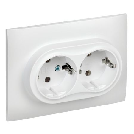 розетка 2 поста IEK Skandy с/з/к б/ш 16А арктический белый розетка 1 пост iek skandy с з с ш 16а арктический белый