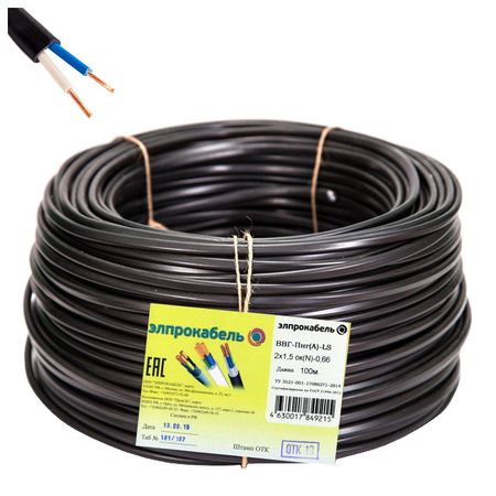 кабель ВВГп-нгА LS 2х1,5 100м ГОСТ твердый плоский негорючий малодымный черный huano микропереключатель кнопки мыши 90м 100м