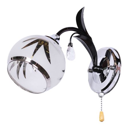 бра JUPITER Люсине 1х60Вт Е27 стекло металл черный хром