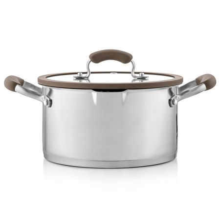 кастрюля ESPRADO Sense 3,3л 20см нерж.сталь стеклянная крышка индукция ковш mallony buono 0 75л 14см нерж без крышки индукция