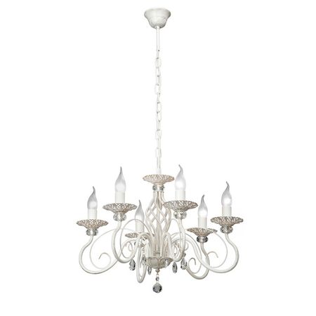 люстра подвесная VITALUCE Люсия 6x40Вт Е14 металл белый