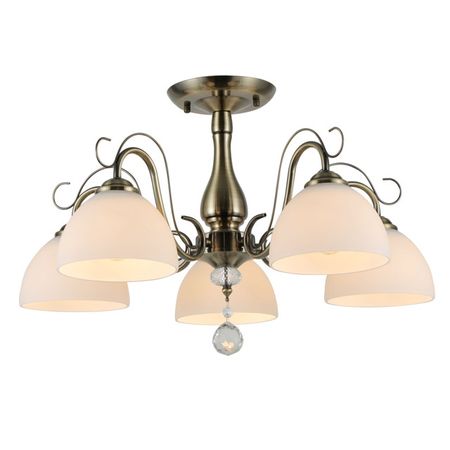 люстра потолочная SCHAFFNER Melosso E27 40Вт стекло металл бронза спот поворотный ritter artin gu10 40вт металл белый